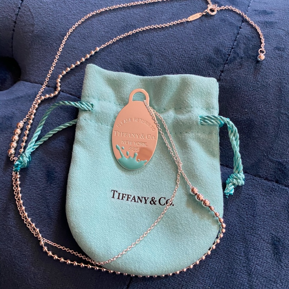 Return to Tiffany oval blue splash pendant